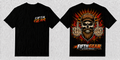 Fifth Gear Skull Double Birds - Black Tee front and back