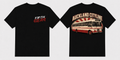 Fifth Gear Auckland Cityline Rising Sun Tee - Black colorway front and back